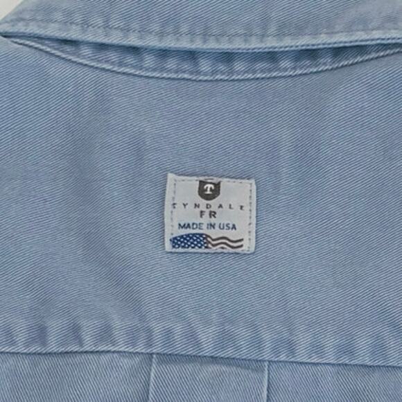 Tyndale FR Shirt Men's XL | Blue | Long Sleeve Button Down Workwear | EUC - Picture 8 of 12